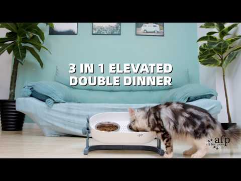 All For Paws 3 In 1 Elevated Double Diner Dog & Cat Bowls