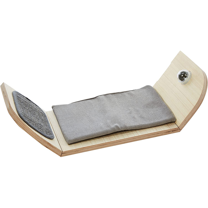 All For Paws Skywalk Wall-Mounted Cat Scratcher Bed with Catnip Ball