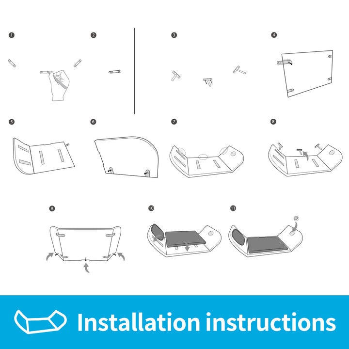 All For Paws Skywalk Wall-Mounted Cat Scratcher Bed with Catnip Ball