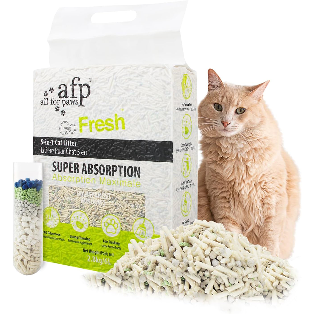 All For Paws Tofu Cat Litter: 5-in-1 Formula, Odor Control, Dust-Free | 6.2 lbs/6L