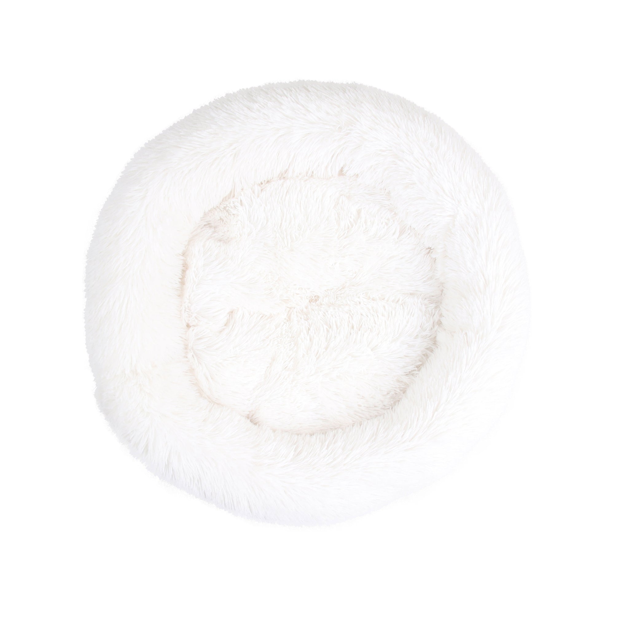 PetPrime Soft Round Dog Bed Circle Fluffy Warm Washable Bed (White) For Pet