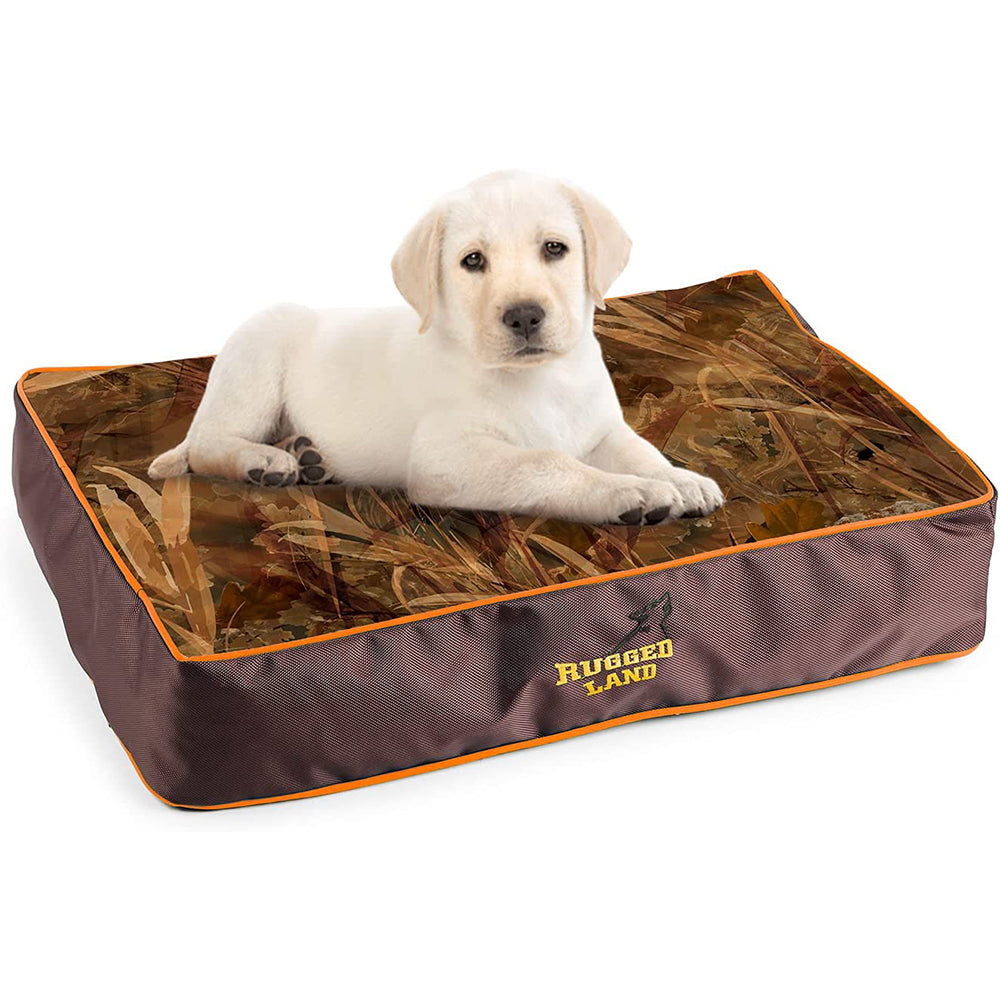 All For Paws Machine Washable Dog Bed (Brown) Crate Mat Pet Cushion With Removable Cover