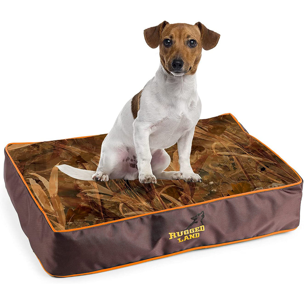 All For Paws Machine Washable Dog Bed (Brown) Crate Mat Pet Cushion With Removable Cover