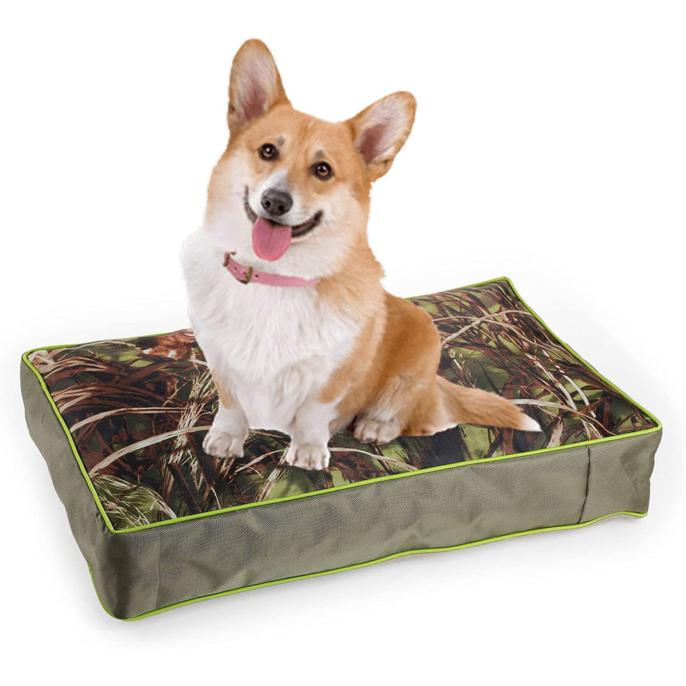 All For Paws Machine Washable Dog Bed (Green) Crate Mat Pet Cushion With Removable Cover