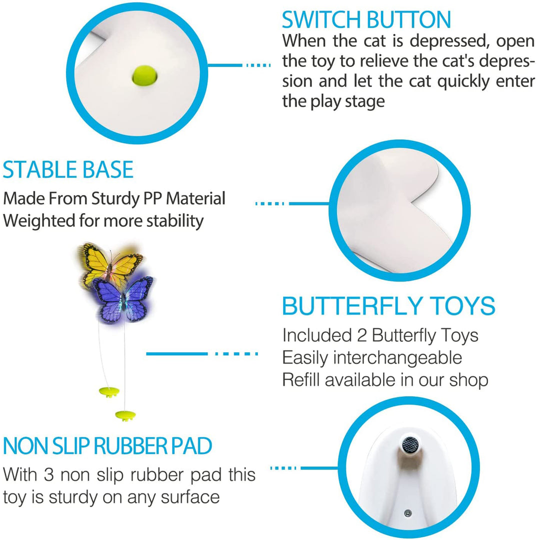 All For Paws Flutter Bug Rotating Butterfly Interactive Cat Toy