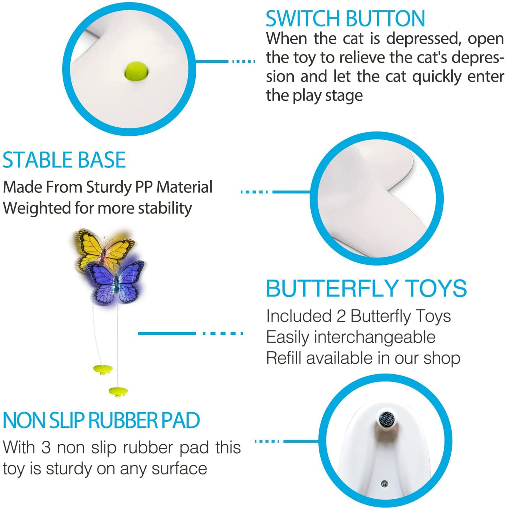 All For Paws Flutter Bug Rotating Butterfly Interactive Cat Toy