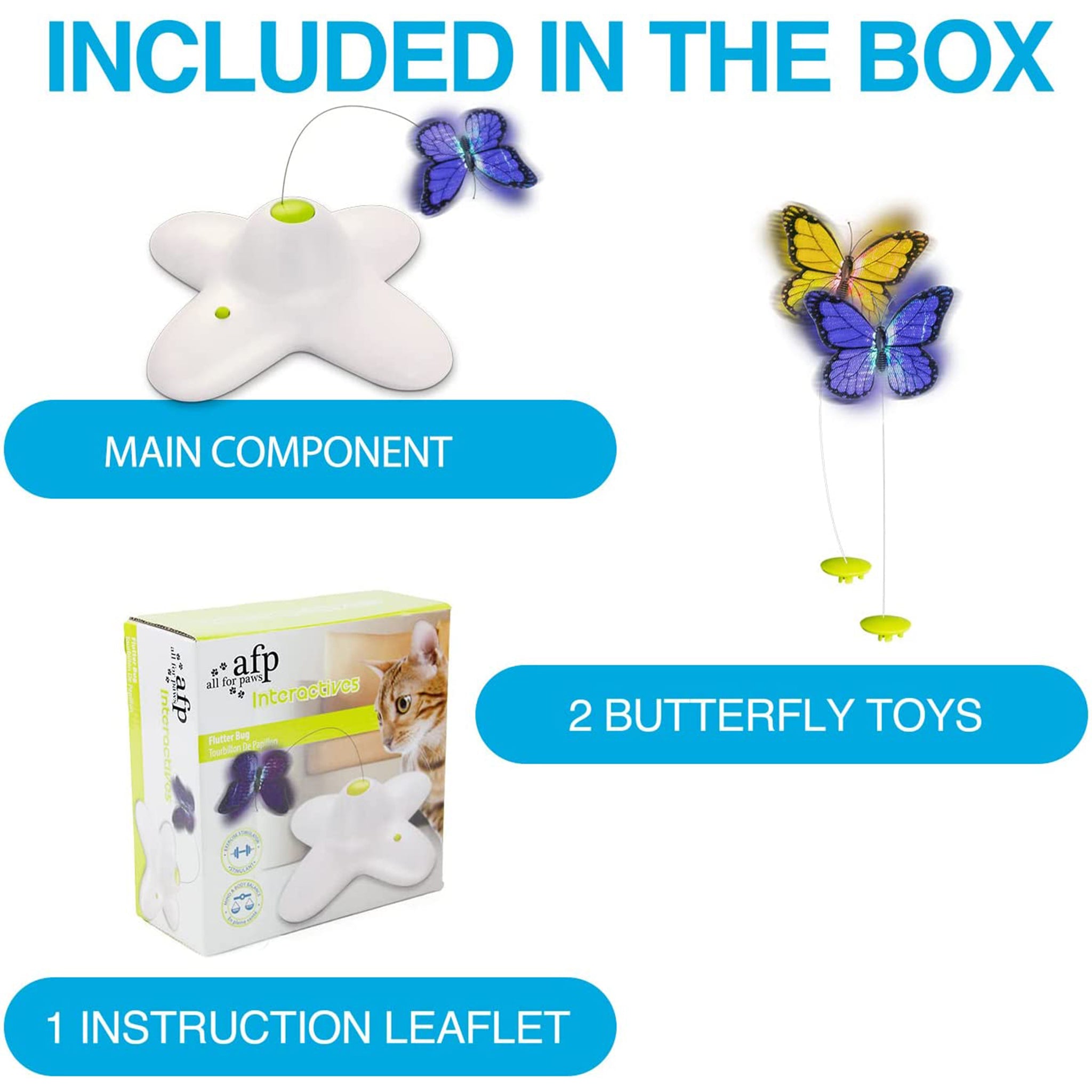 All For Paws Flutter Bug Rotating Butterfly Interactive Cat Toy