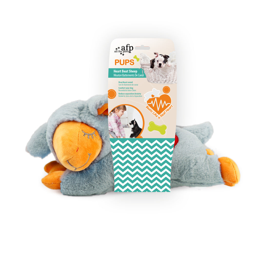 All For Paws Heart Beat Sheep Behavioral Aid Plush Dog Toy | Grey