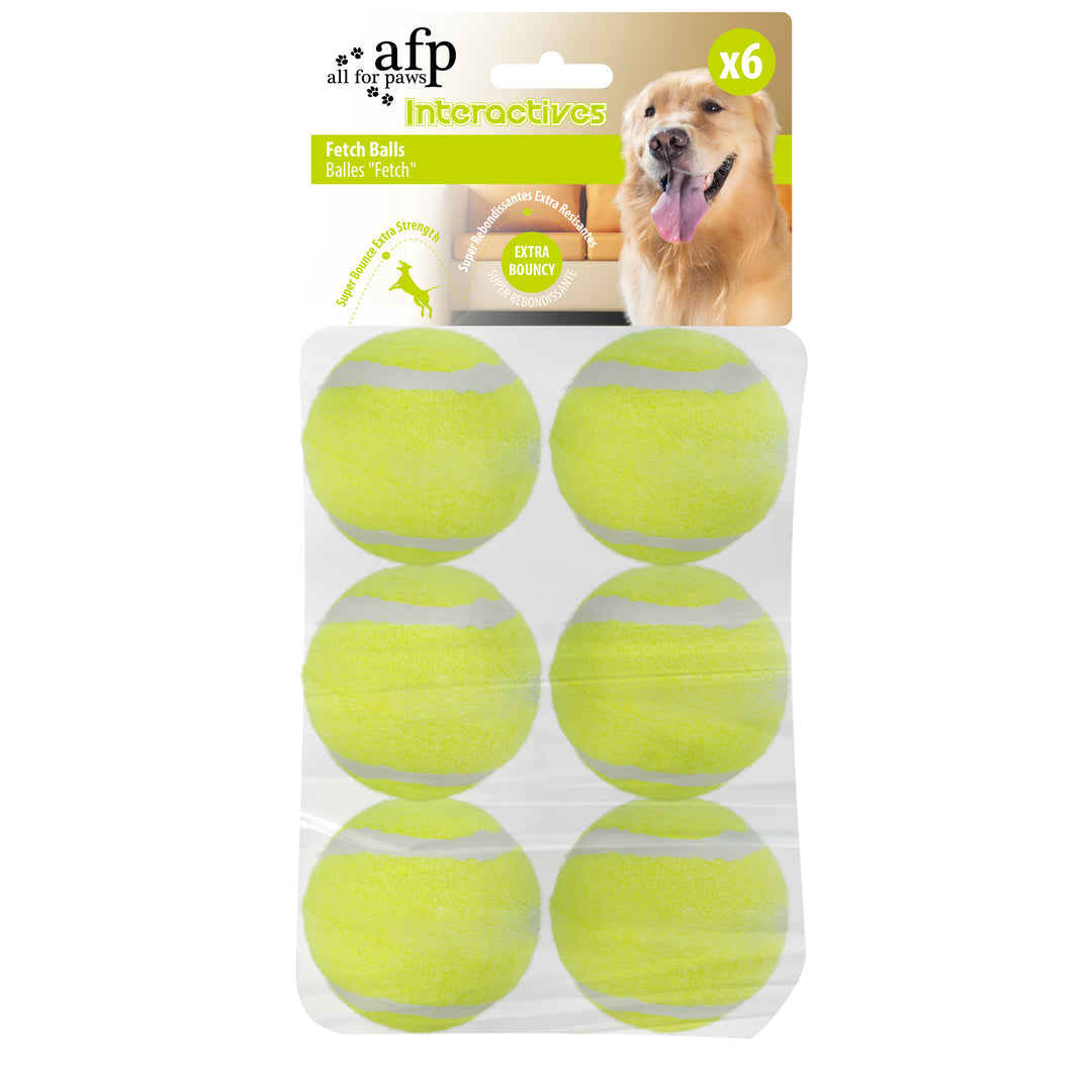 All For Paws Hyper Fetch Super Bounce Tennis Ball Interactive Dog Toy | Pack of 6