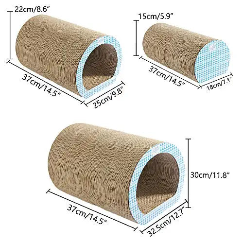 All For Paws Tunnel Cat Scratcher 3 in 1 Cat Cave Scratcher Cardboard Cat Toy