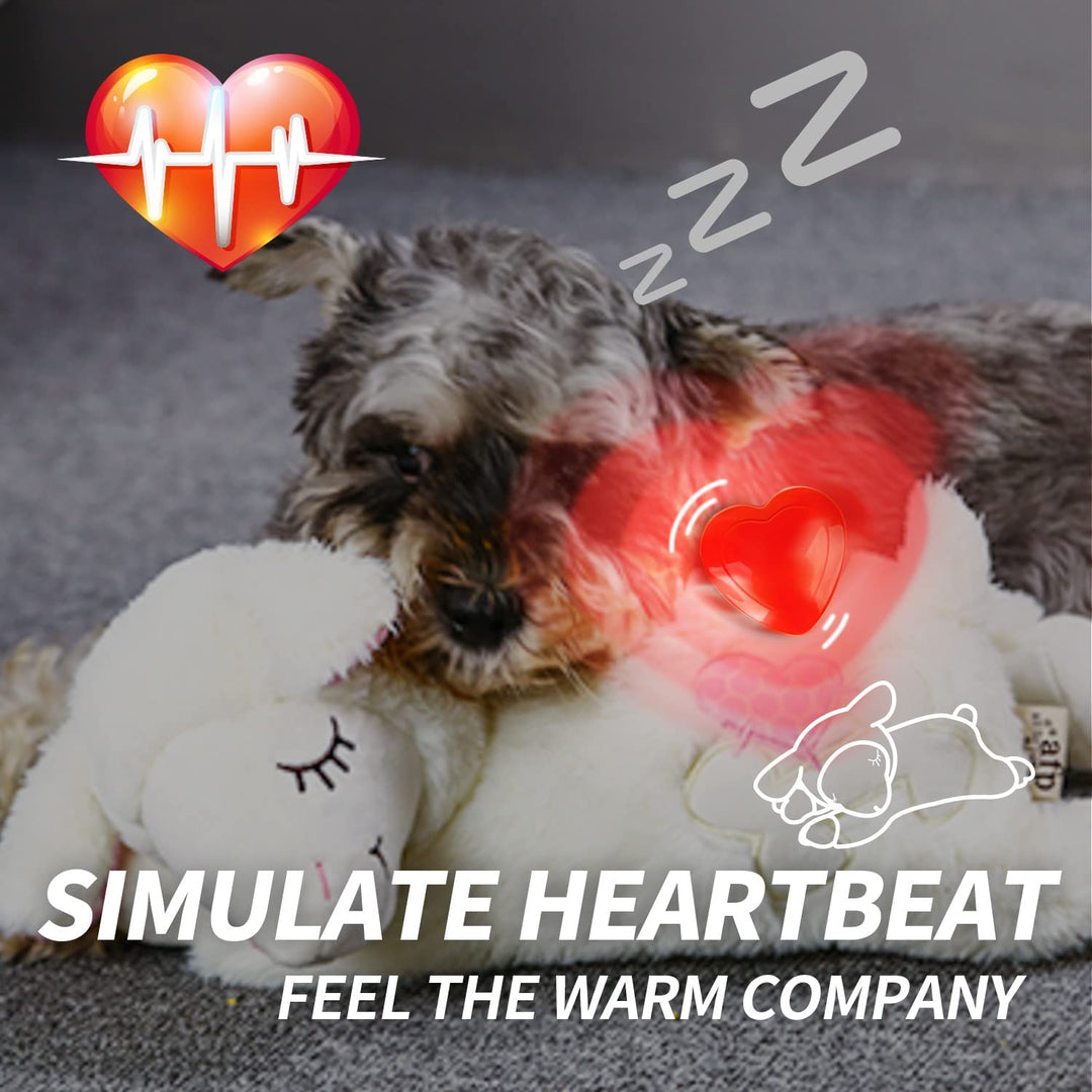 All For Paws Heart Beat Sheep Behavioral Aid Plush Dog Toy | White