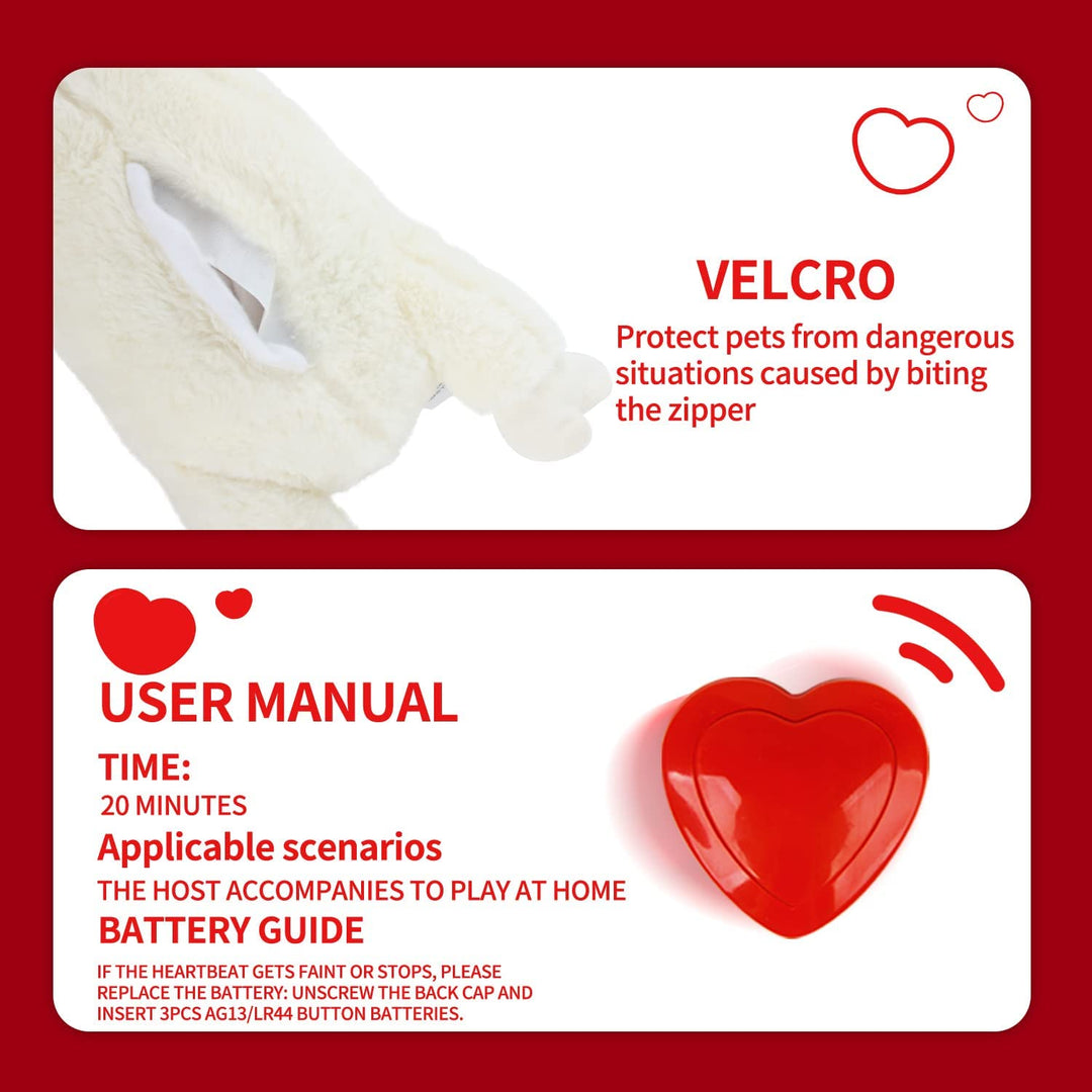 All For Paws Heart Beat Sheep Behavioral Aid Plush Dog Toy | White