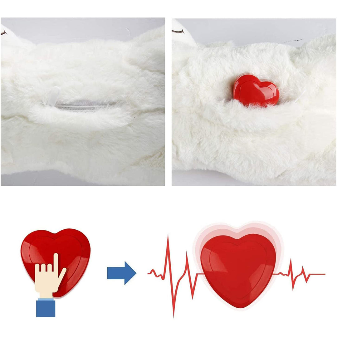 All For Paws Heart Beat Sheep Behavioral Aid Plush Dog Toy | White