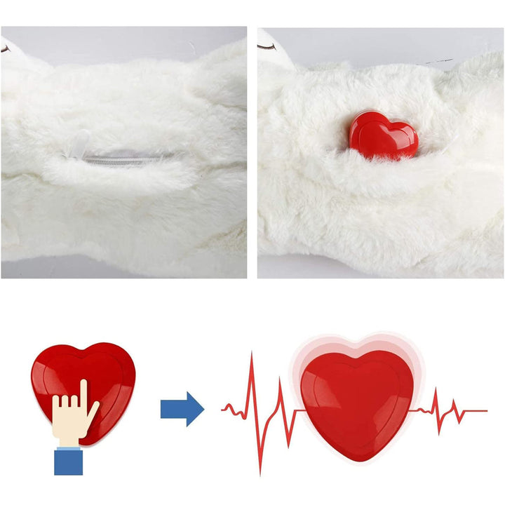 All For Paws Heart Beat Sheep Behavioral Aid Plush Dog Toy | White