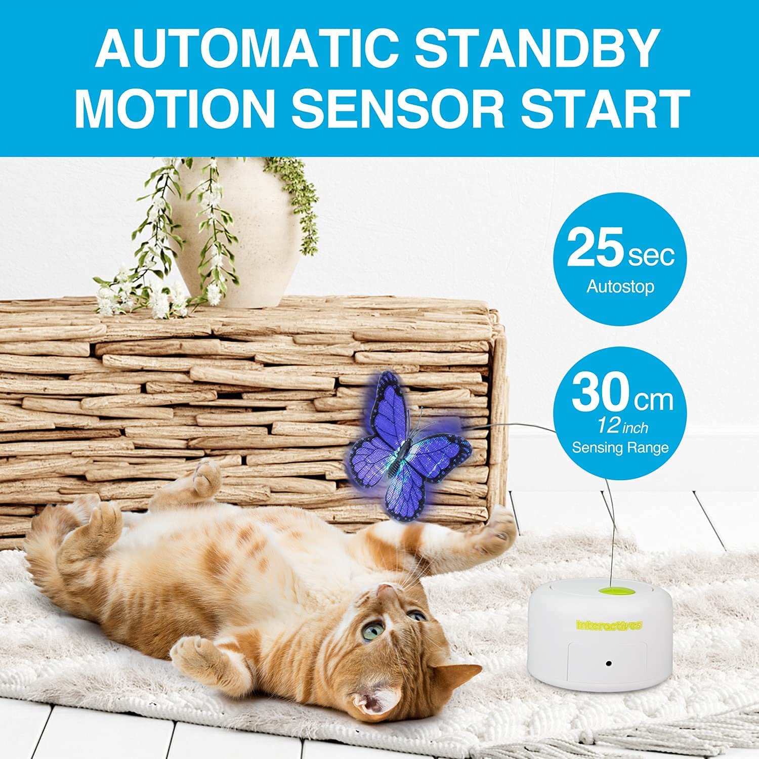 All For Paws Motion Activated Rotating Butterfly Interactive Cat Toy