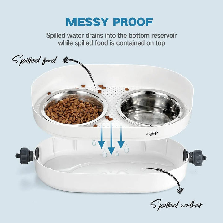 All For Paws 3 In 1 Elevated Double Diner Dog & Cat Bowls