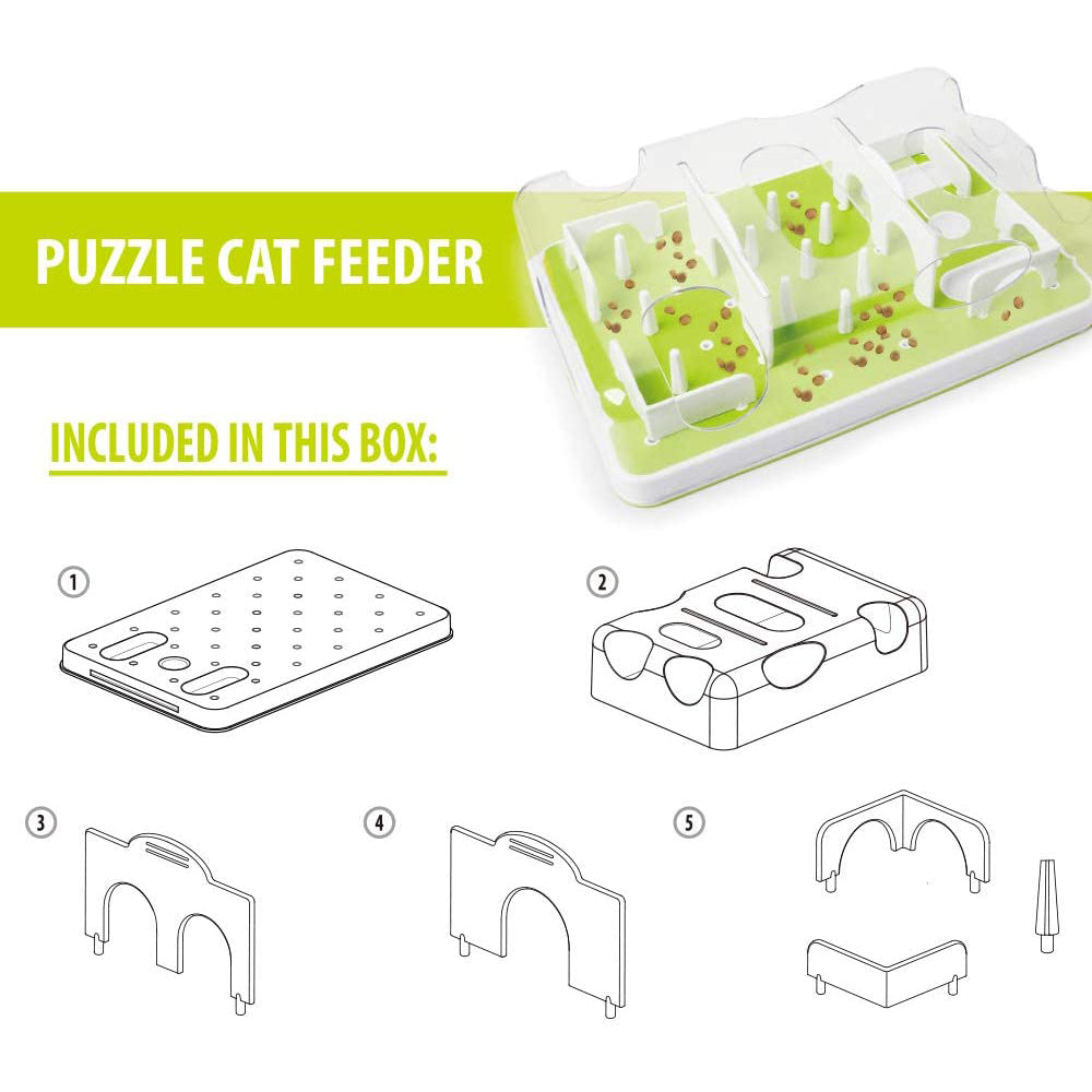 All For Paws Puzzle Cat Feeder Treat Maze Interactive Cat Toy