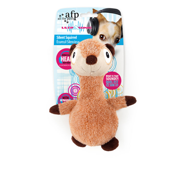 All For Paws Silent Squirrel Ultrasonic Squeaker Plush Dog Toy