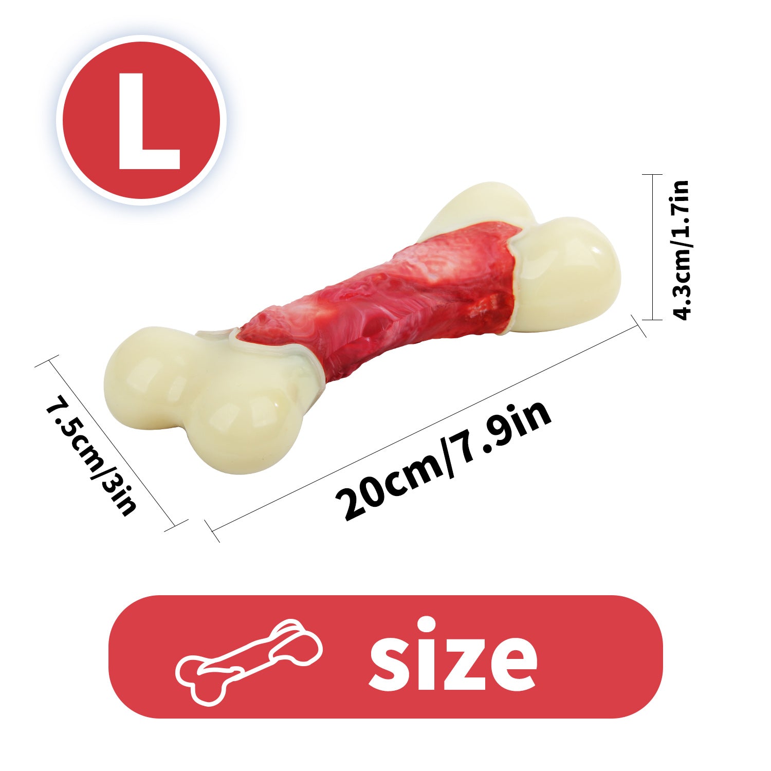 All For Paws Durable Nylon & Rubber Mix Bone Toy for Strong Chewers - Bacon Flavored Dog Toy
